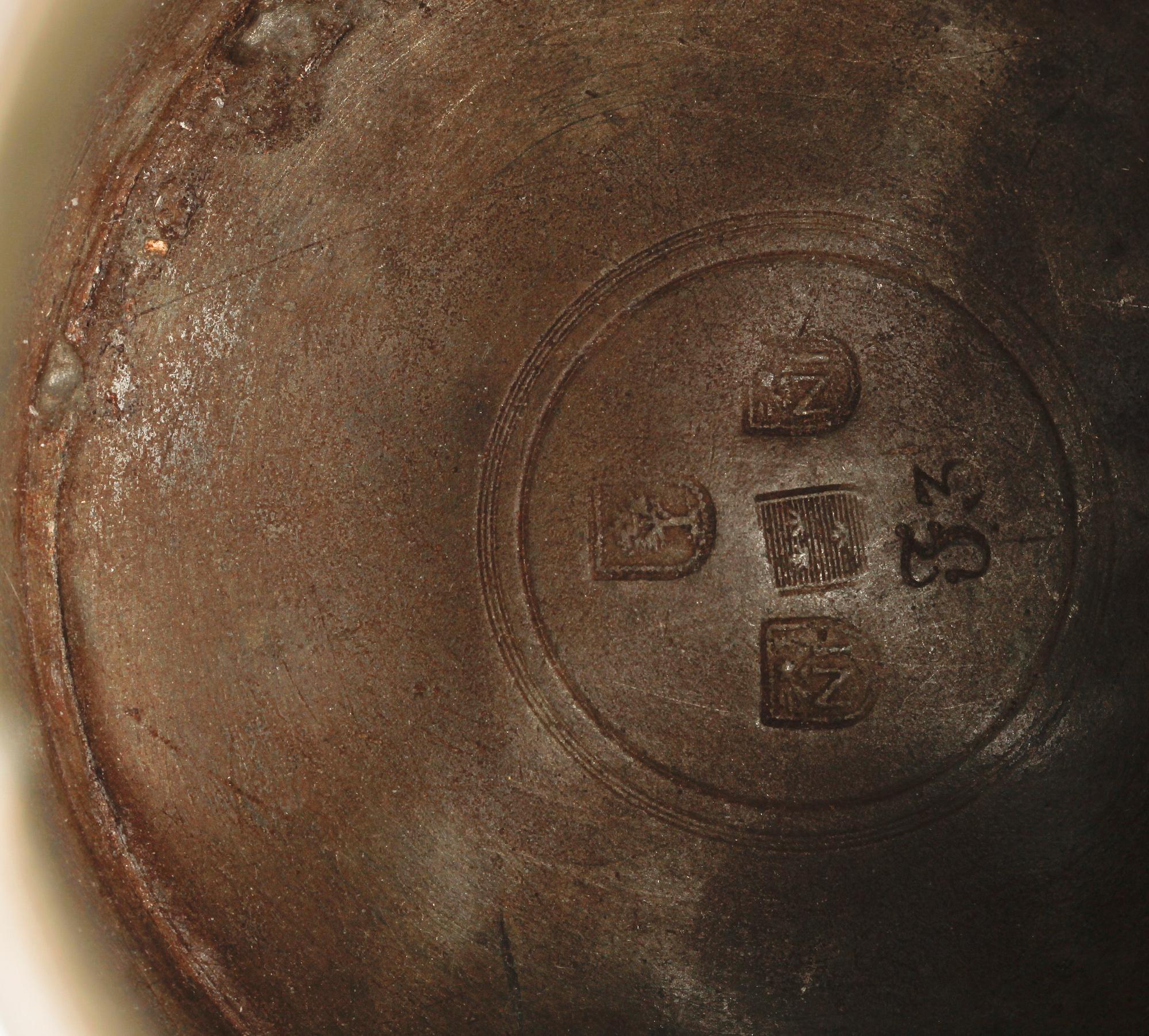STOP, 2 st, tenn, bla Nicolaus Justelius, Eksjö. Tidigt 1800-tal.