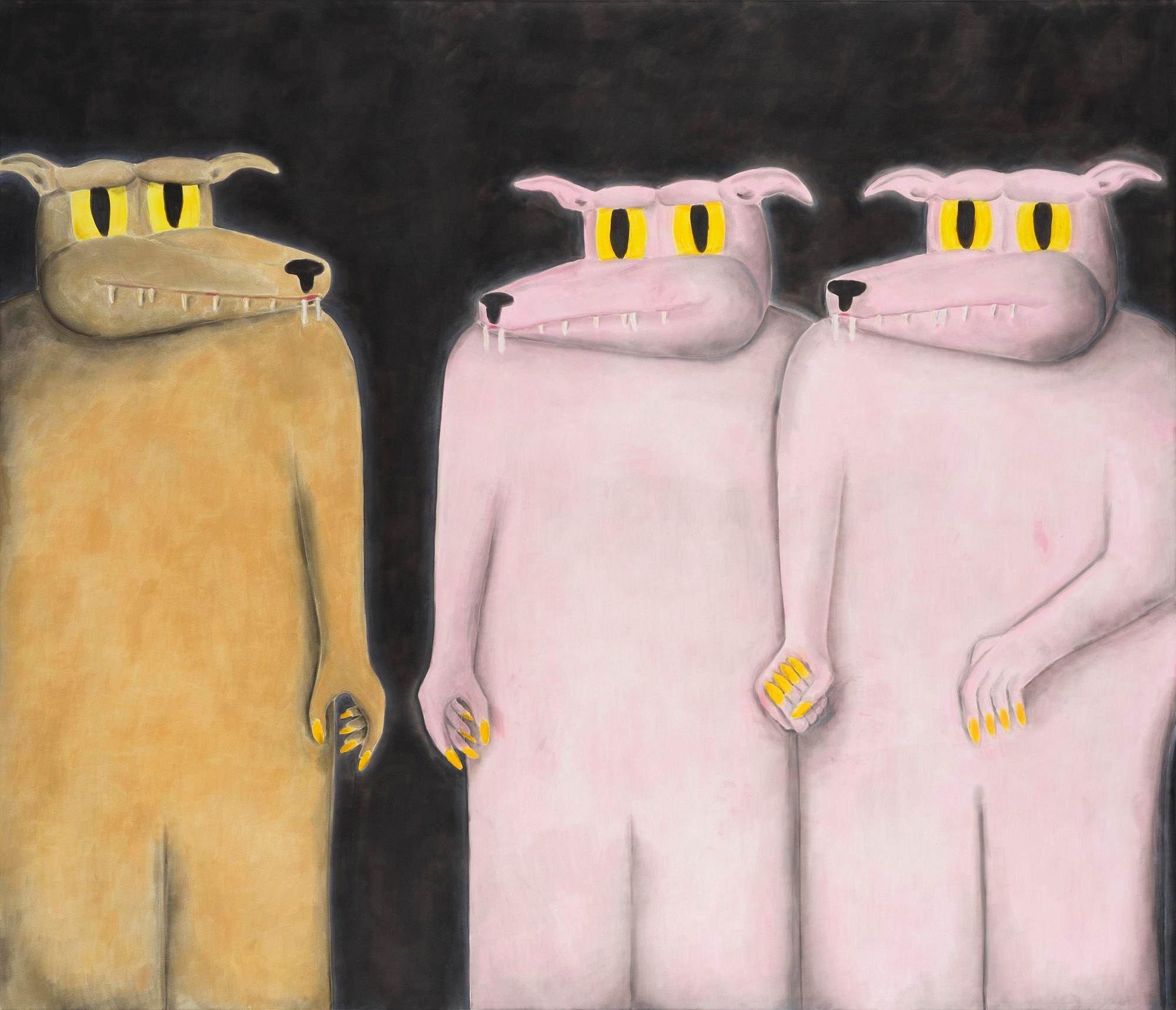 Andrew Sim, "Three Werewolves without Hair, One Gold (from the future)".