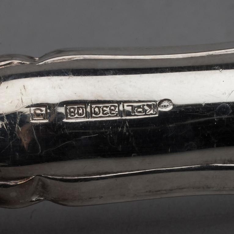 12 KNIVAR + SALLADSBESTICK, 830 silver, Kultakeskus 1973 / 79.