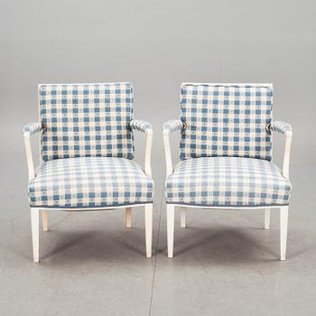 KARMSTOLAR, ett par, modell 969, Josef Frank, Firma Svenskt Tenn.