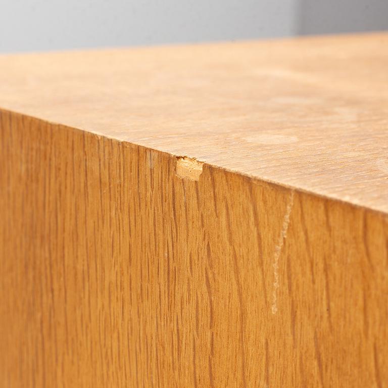 Hans J. Wegner, 2 cabinets and a shelf with a writing flap, Ry furniture, dated 1957.