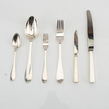 A Swedish 20th century set of 32 pcs of silver cutlery mark of J Grönroos Kristianstad 1940s total weight 2229 grams.