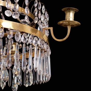 A late Gustavian circa 1800 five-light chandelier.