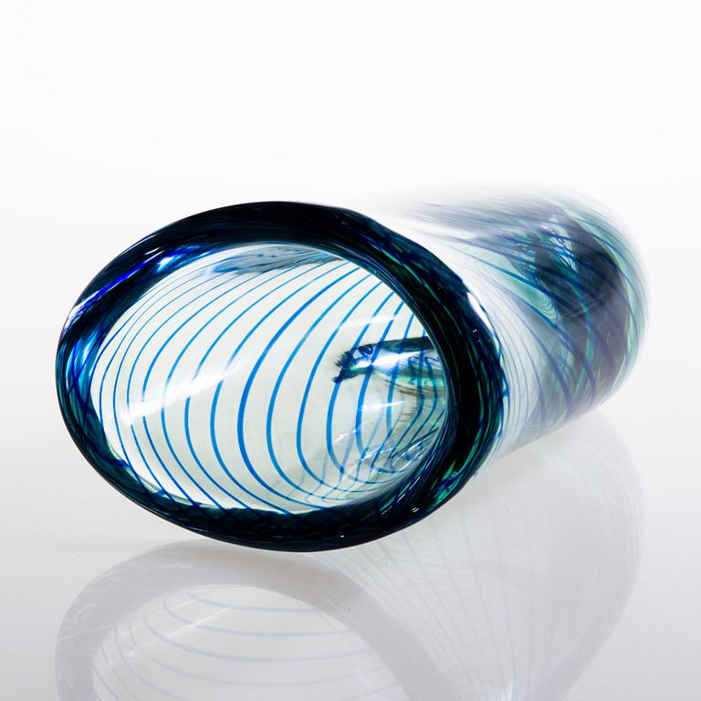 KARI ALAKOSKI, A glass vase signed Kari Alakoski Iittala 2000.