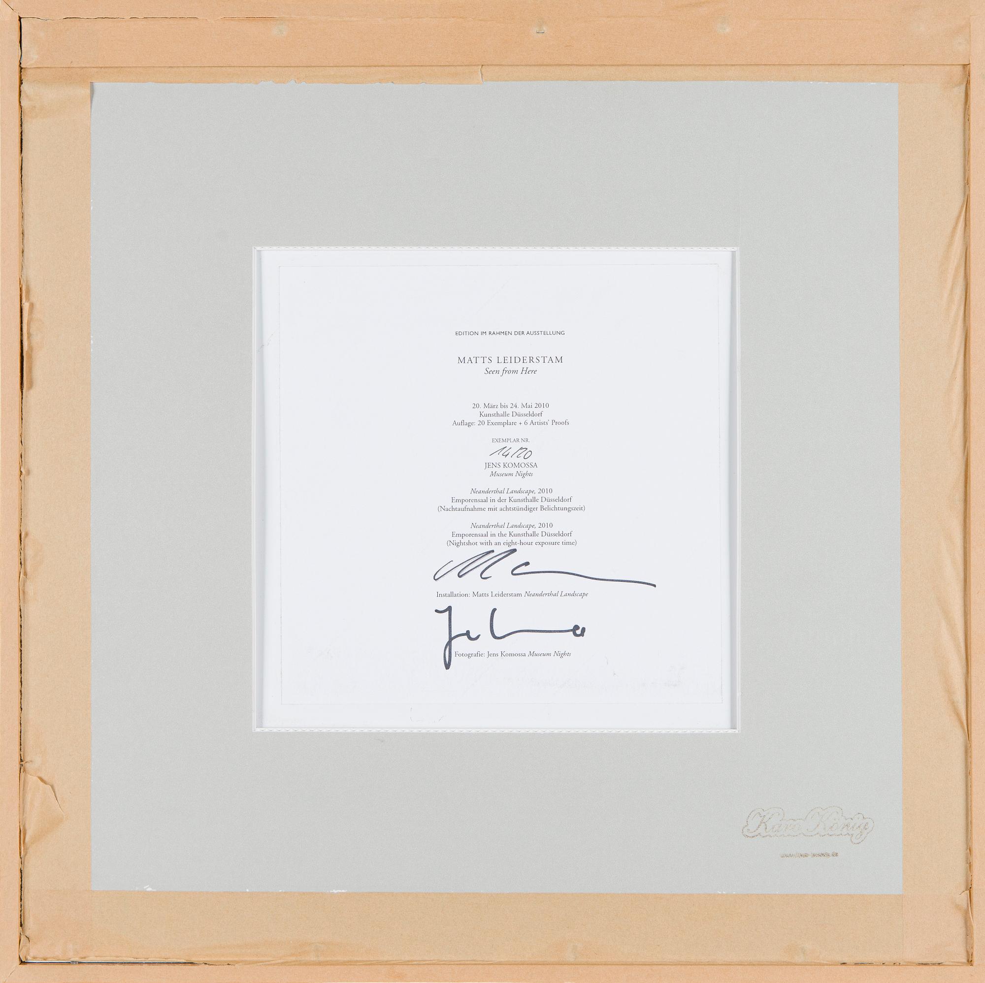 Matts Leiderstam, "Seen from here".