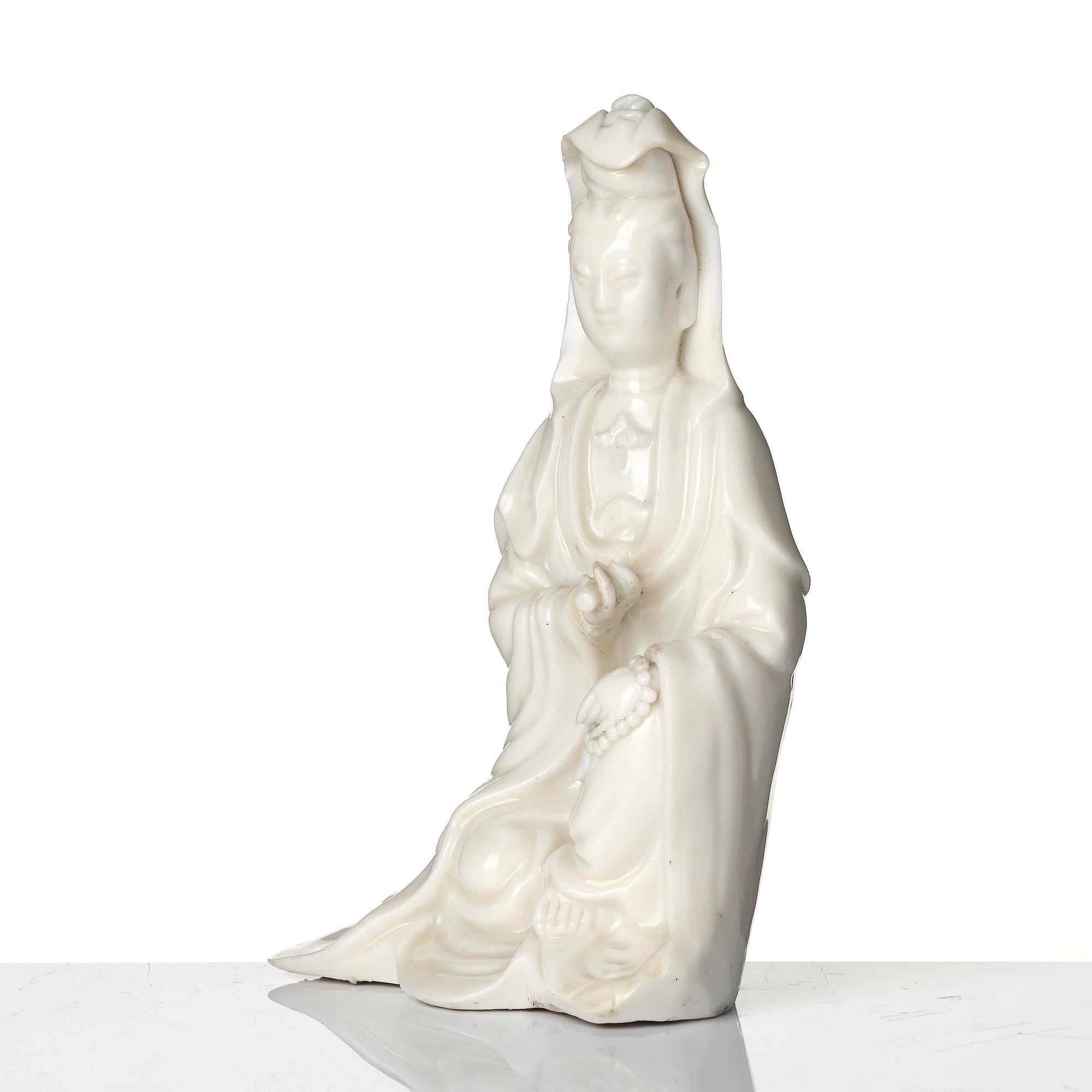 A blanc de chine figure of Guanyin, Qing dynasty,