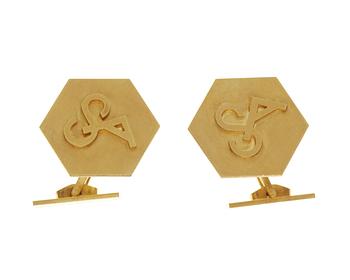 694. A pair of Wiwen Nilsson 18k gold cuff-links, Lund 1968.