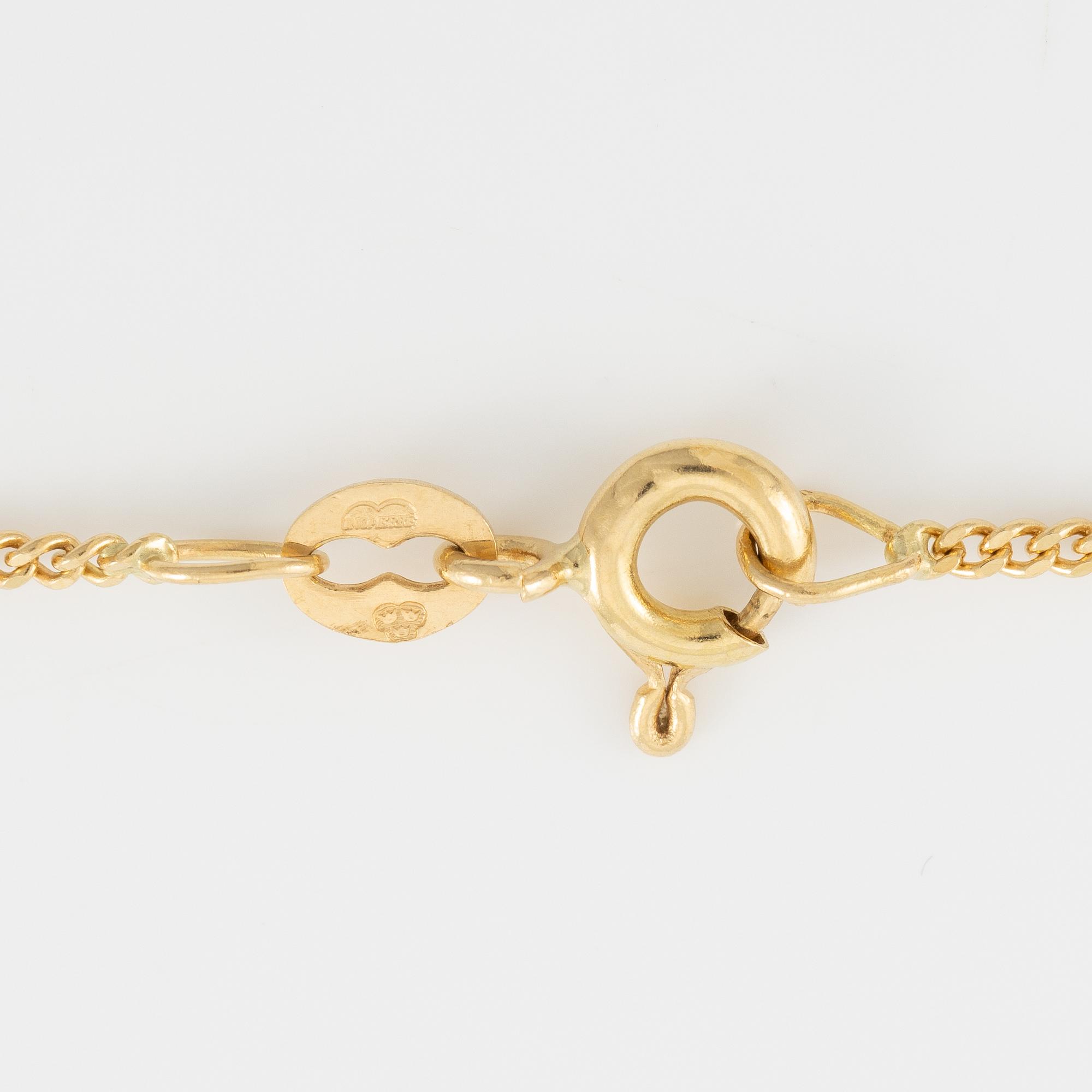 Necklace 18K gold with brilliant-cut diamonds.