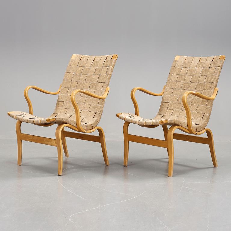 FÅTÖLJER, ett par. "Eva", Bruno Mathsson.