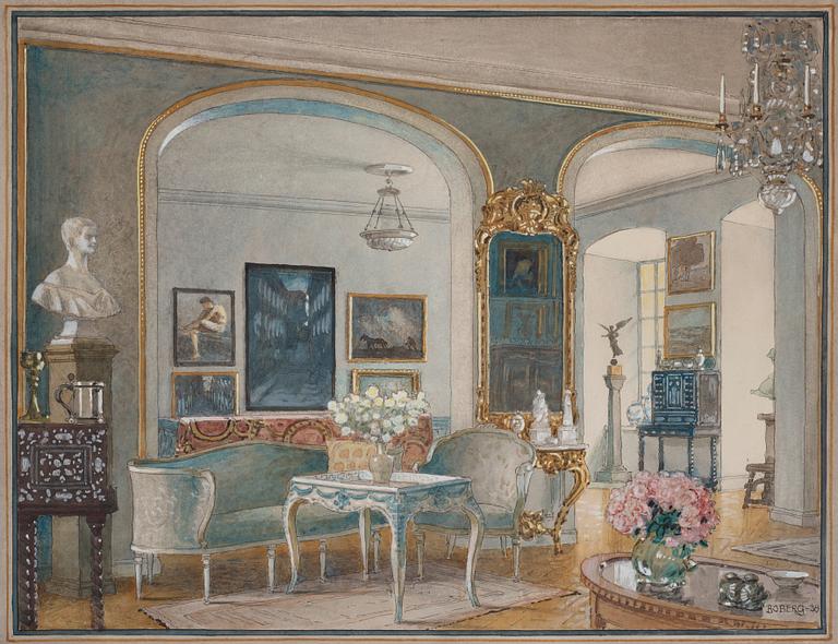 Ferdinand Boberg, Interior from Torup Castle.