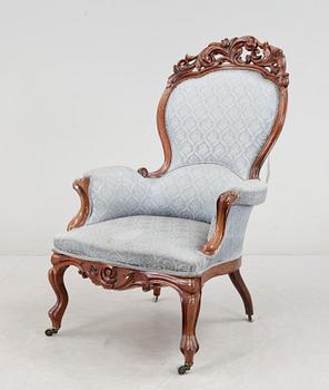 FÅTÖLJ, nyrokoko, 1800-talets slut.