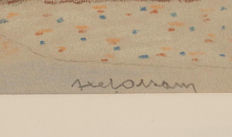 AXEL OLSON , färgkrita . Signerad.
