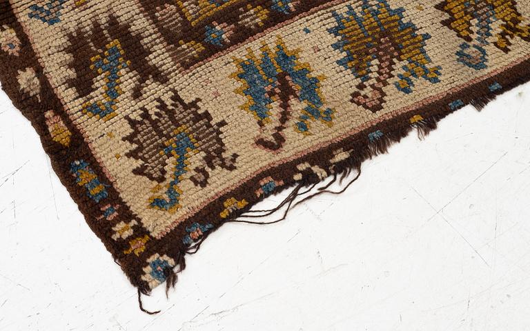 An antique Monastir prayer rug fragment , Ottoman Empire, c 133 x 106 cm.