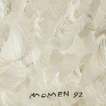 KARL MOMEN, oil on canvas, signed Momen and dated 92.