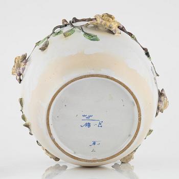 A Swedish faience Marieberg jar with cover, 18th Century.