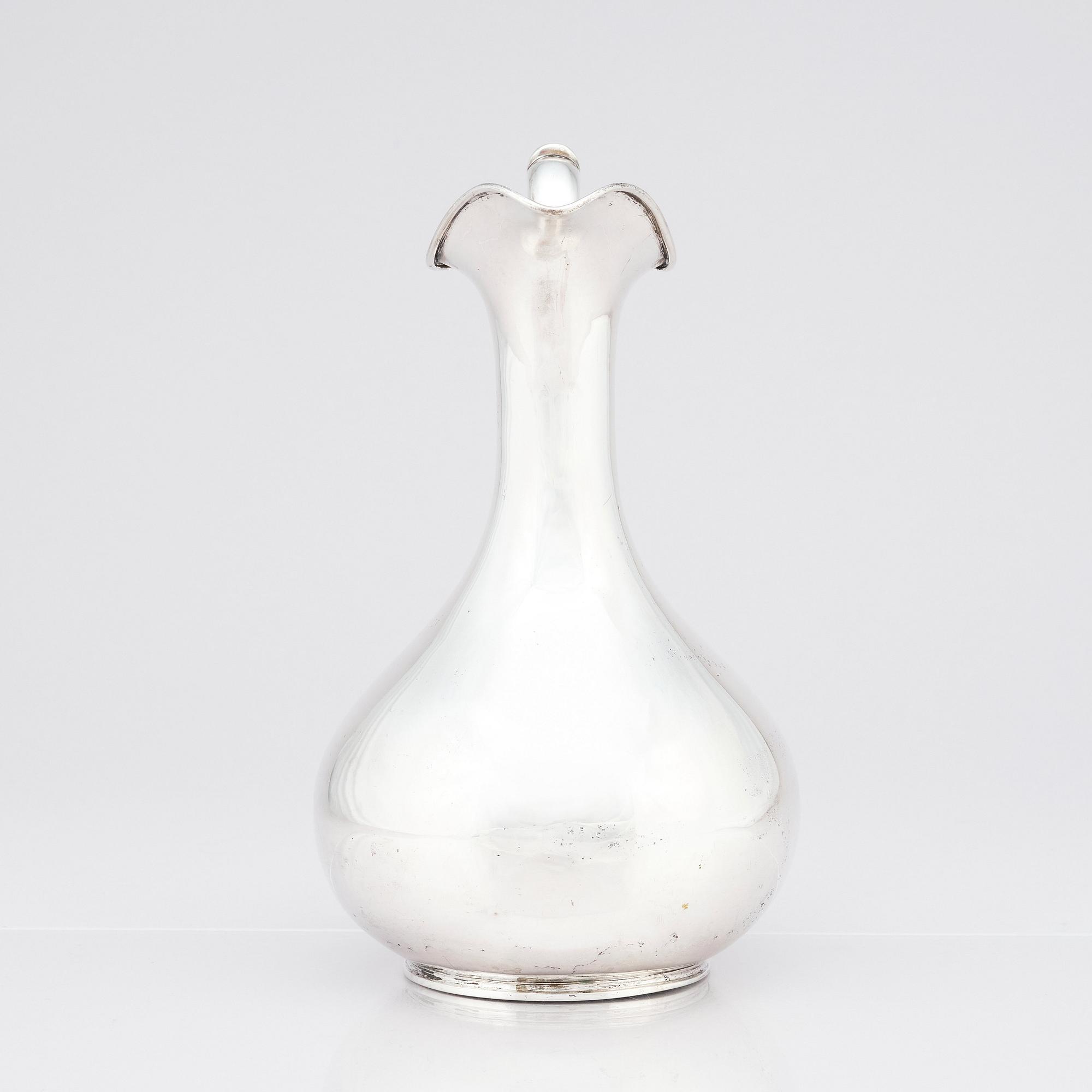 A Swedish parcel-gilt silver decanter, mark of Christian Hammer, Stockholm 1876.