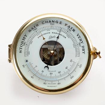 A Schatz brass ships clock and barometer West Germany, second half of the 20th century.