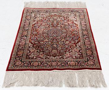 Carpet, silk, approx. 95 x 63 cm.