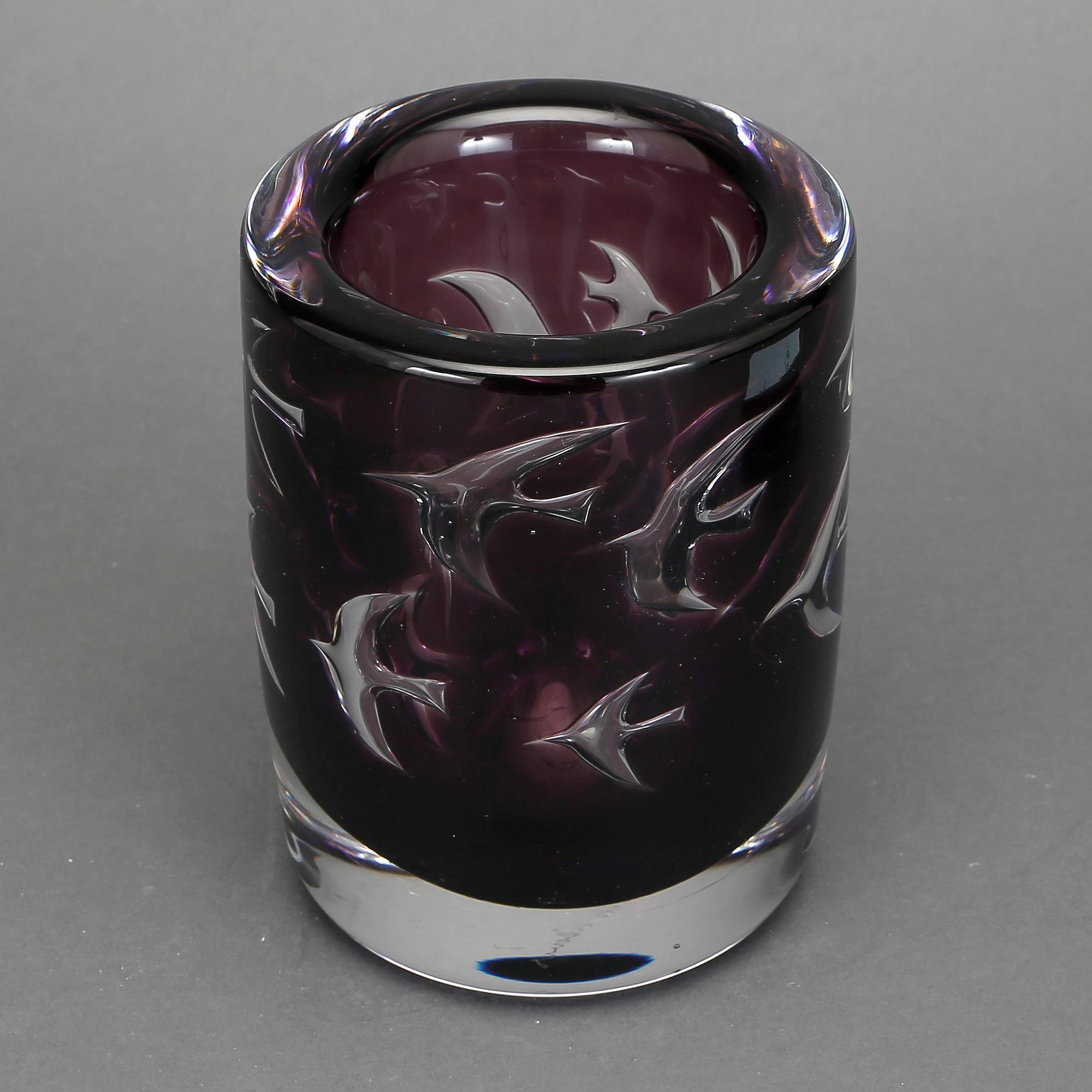 VAS, glas, Olle Alberius, Orrefors, Ariel, 1989.