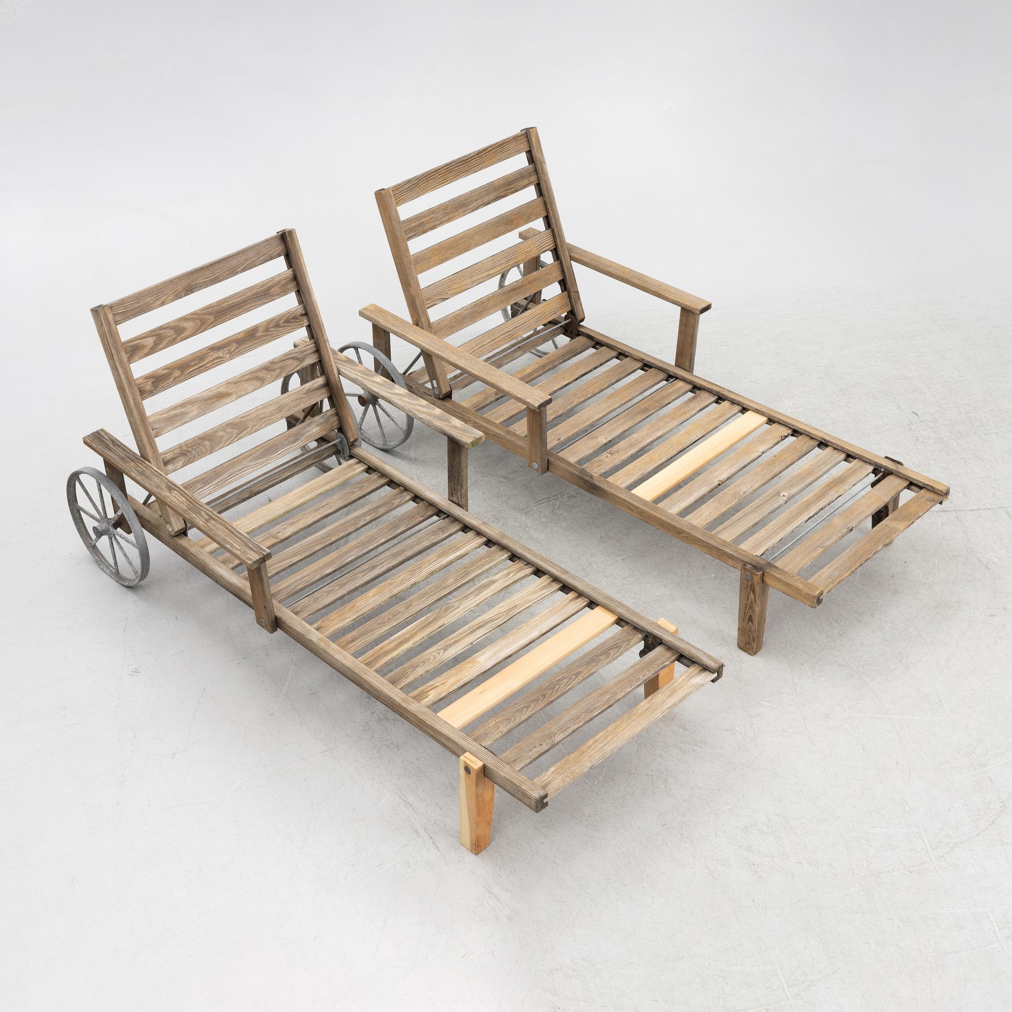 Elsa Stackelberg, a pair of sun loungers, Fri Form, Edsbruk, second half of the 20th Century.