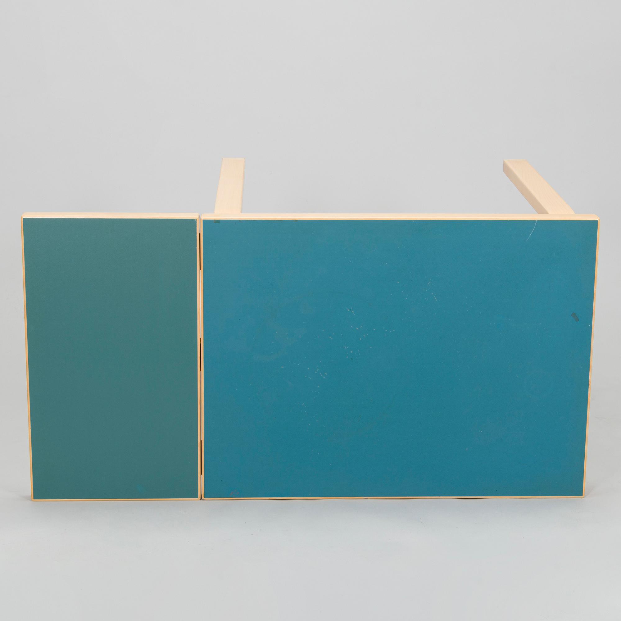 Alvar Aalto, A mid-20th century drop leaf table and three chairs for O.Y. Huonekalu-ja Rakennustyötehdas A.B.