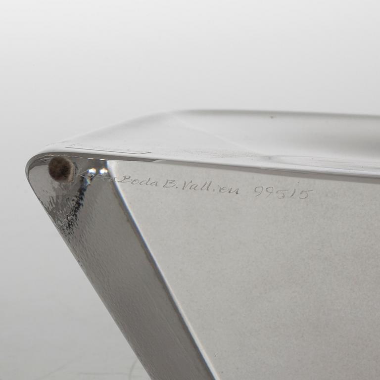 a glass object for Kosta Boda, signed.