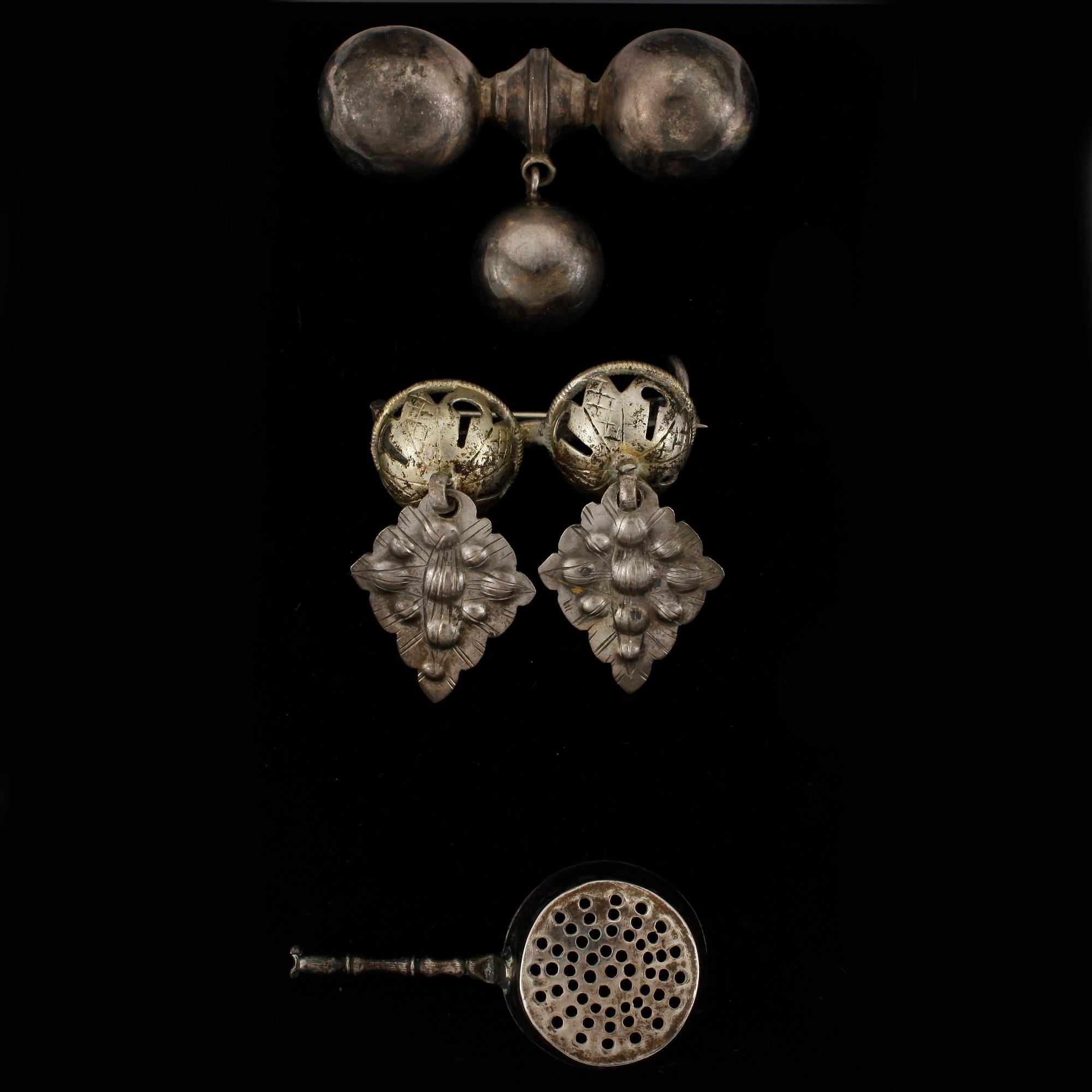 PARTI, 15 delar, silver och paste, bla John Shaw, Birmingham, 1793/94 resp 1700/1800-tal.