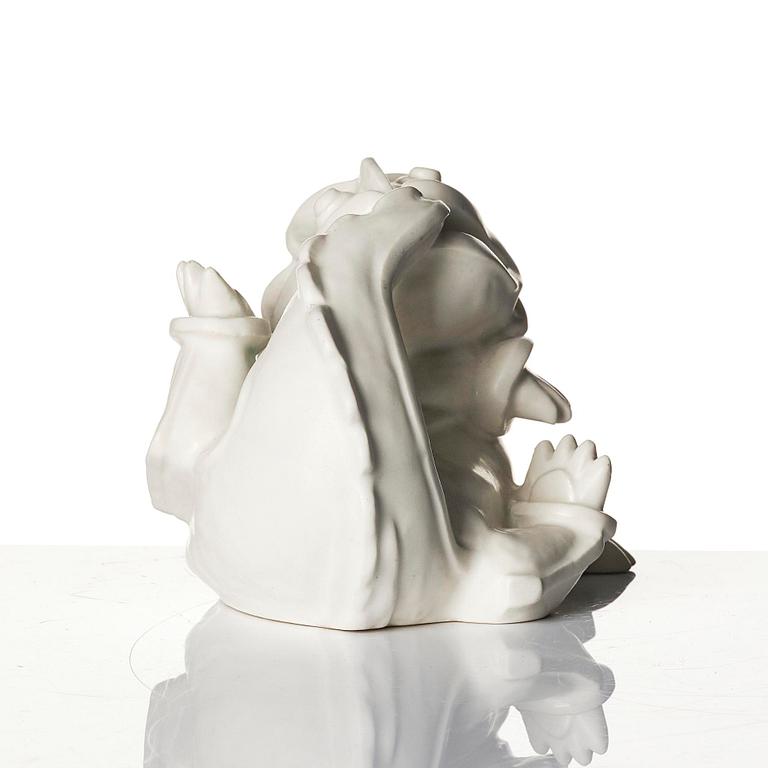 Wilhelm Kåge, a set of two stoneware sculptures of dragon puppies, Gustavsberg, 1940s.