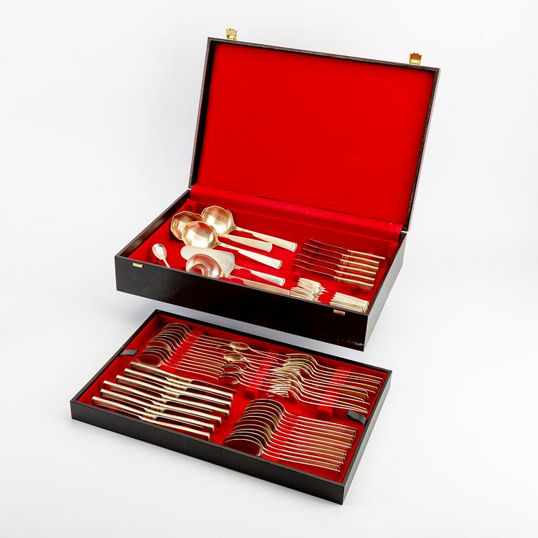 A Swedish 20th century set of 86 pcs of silver cutlery by Jacob Ängman forGAB Eskilstuna 1980/90s. total weight 3070 g.