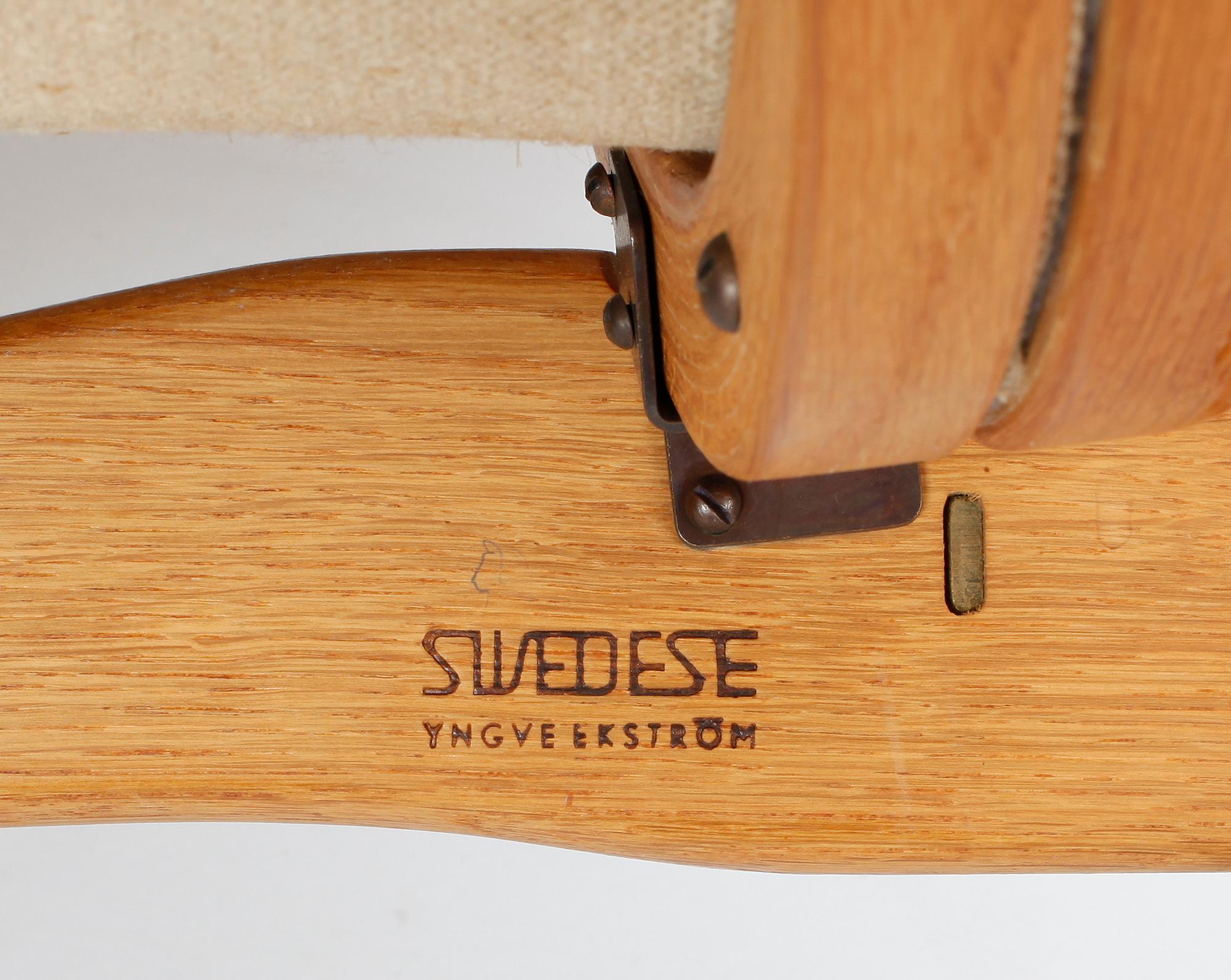 VILSTOL, "Lamino". Design Yngve Ekström för Swedese. Brännmärkt.