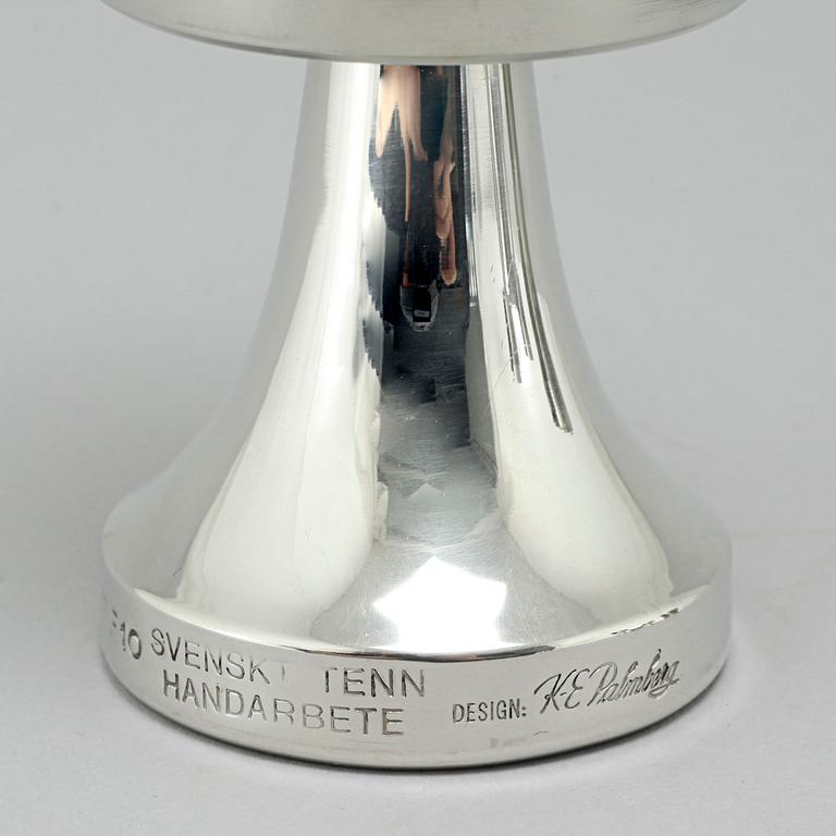K-E PALMBERG, servisglas, 78 st, tenn, Alton, 1970/80-tal.