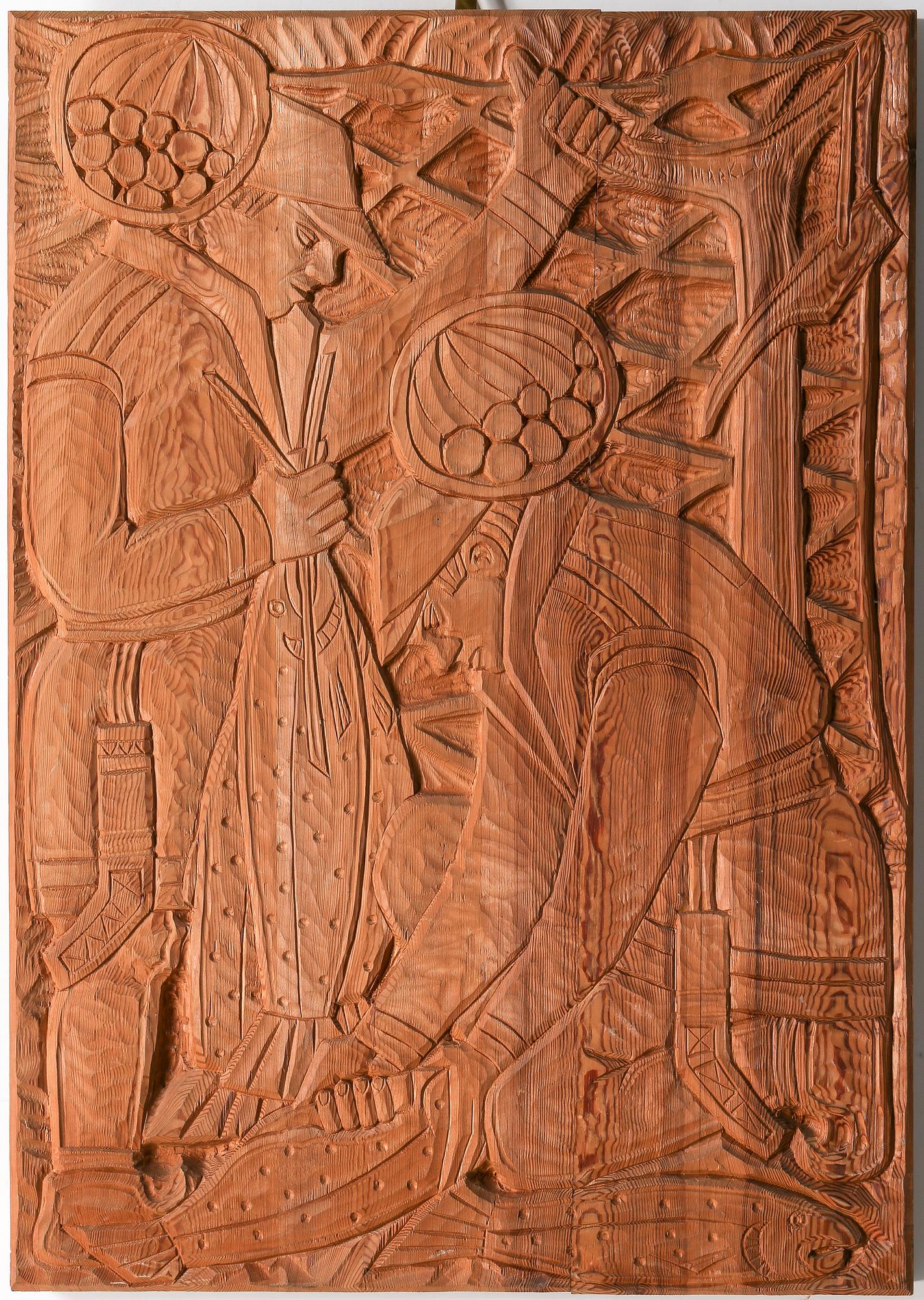 VÄGGSKULPTUR, William Marklund. Signerad.