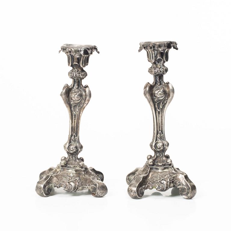 Jacob Engelbert Sundberg, ljusstakar, ett par, silver, Sundsvall 1852.