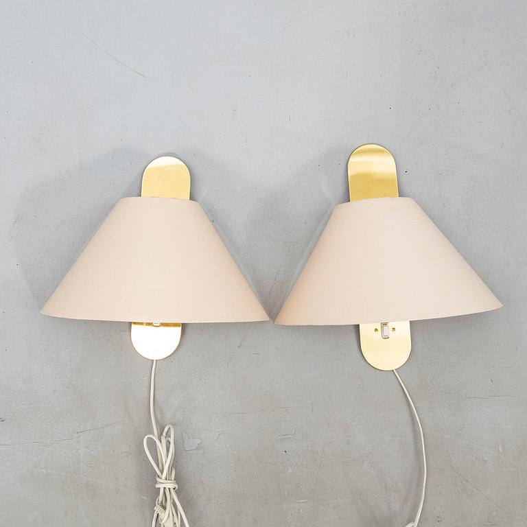 Wall lamps, a pair of Bergbom model V 53/2, late 20th century.