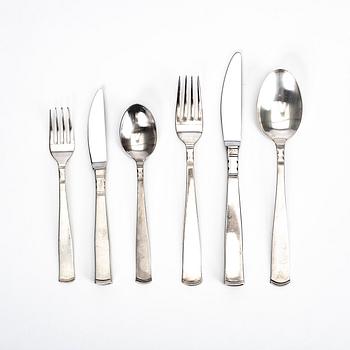 Jacob Ängman, bestick 82 dlr "Rosenholm" silver GAB Eskilstuna 1980-90-tal.