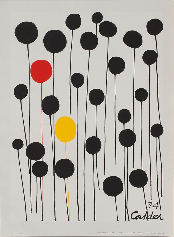 ALEXANDER CALDER (efter), färgserigrafi. Signerad och daterad i trycket. -74.