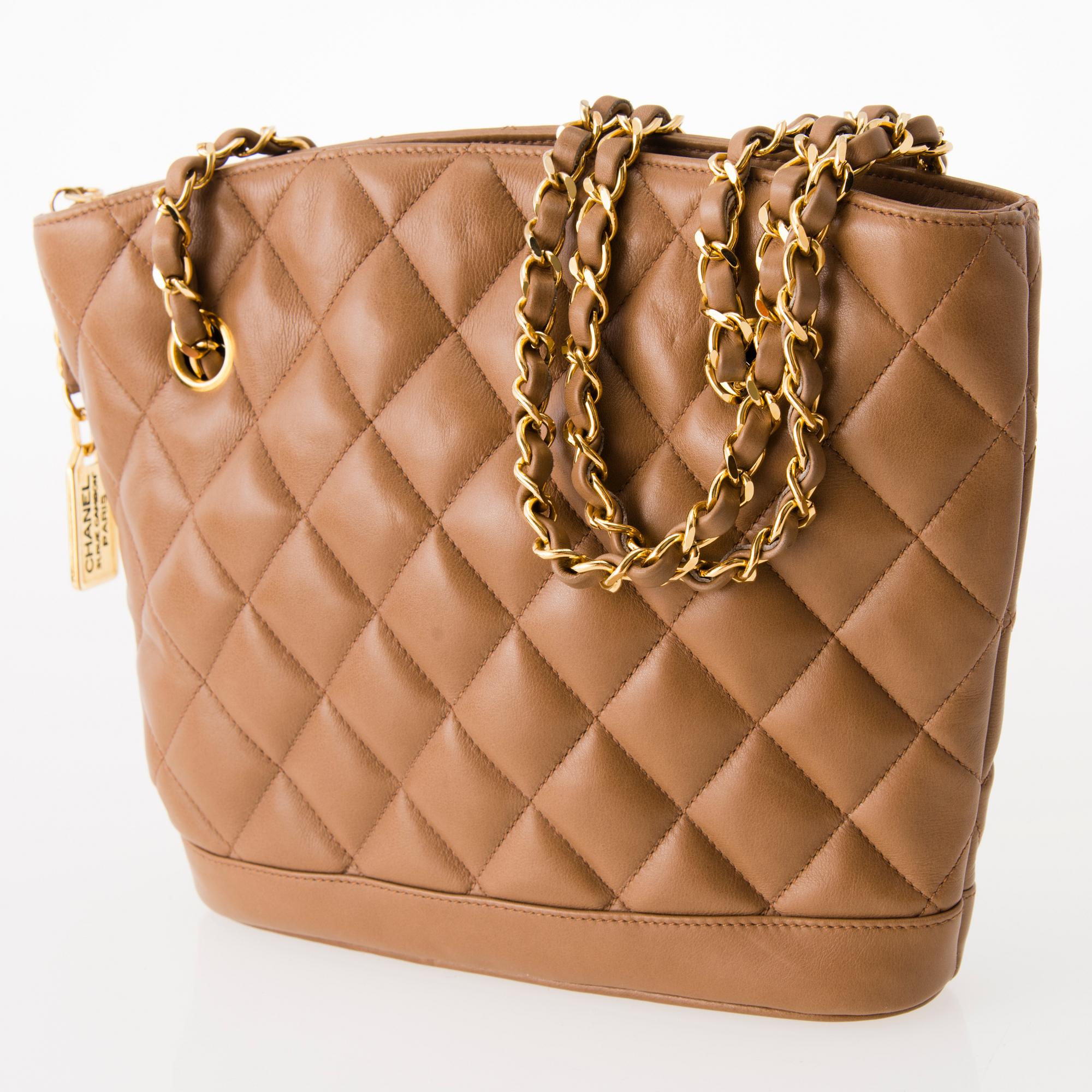 CHANEL Vintage Beige Shoulder Bag.
