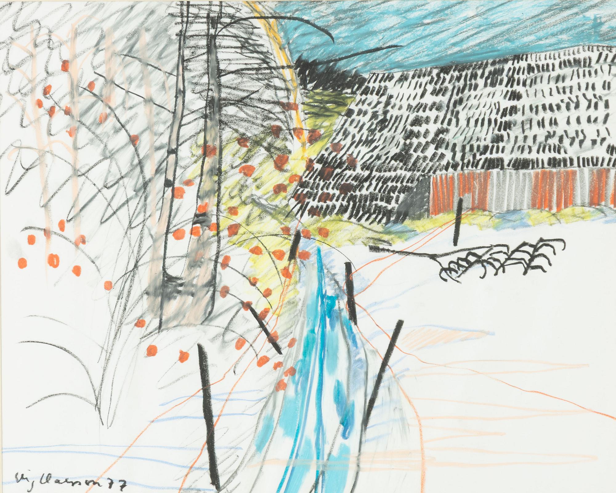 Stig Claesson, Winter Landscape with Barn.