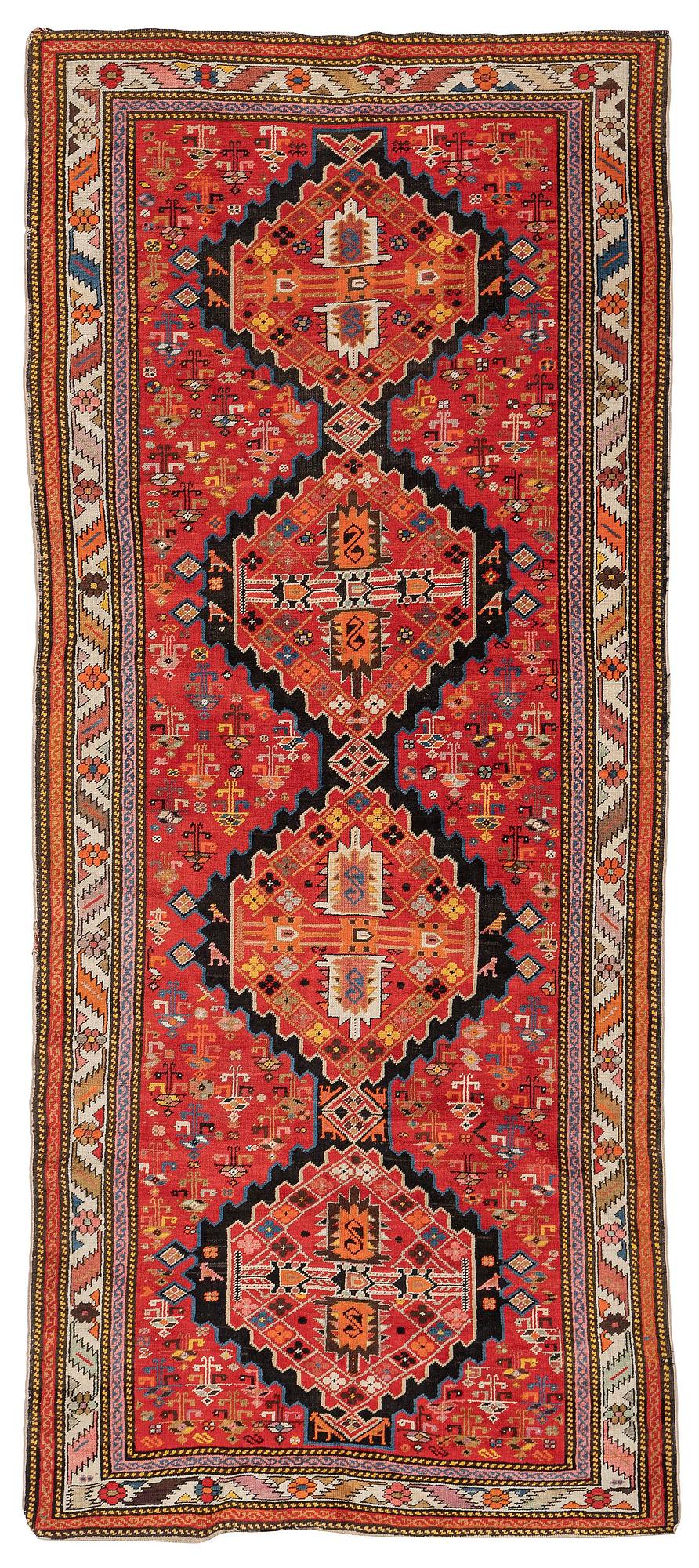 Gallerimatta, antik Karabagh, södra Kaukasus, ca 292 x 124 cm.