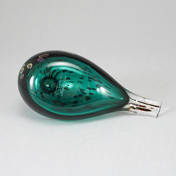 OIVA TOIKKA, glasfågel, Pekkasiini Green (Pekkasiini Vihreä) 1993–1994. Signerad O. Toikka Nuutajärvi.