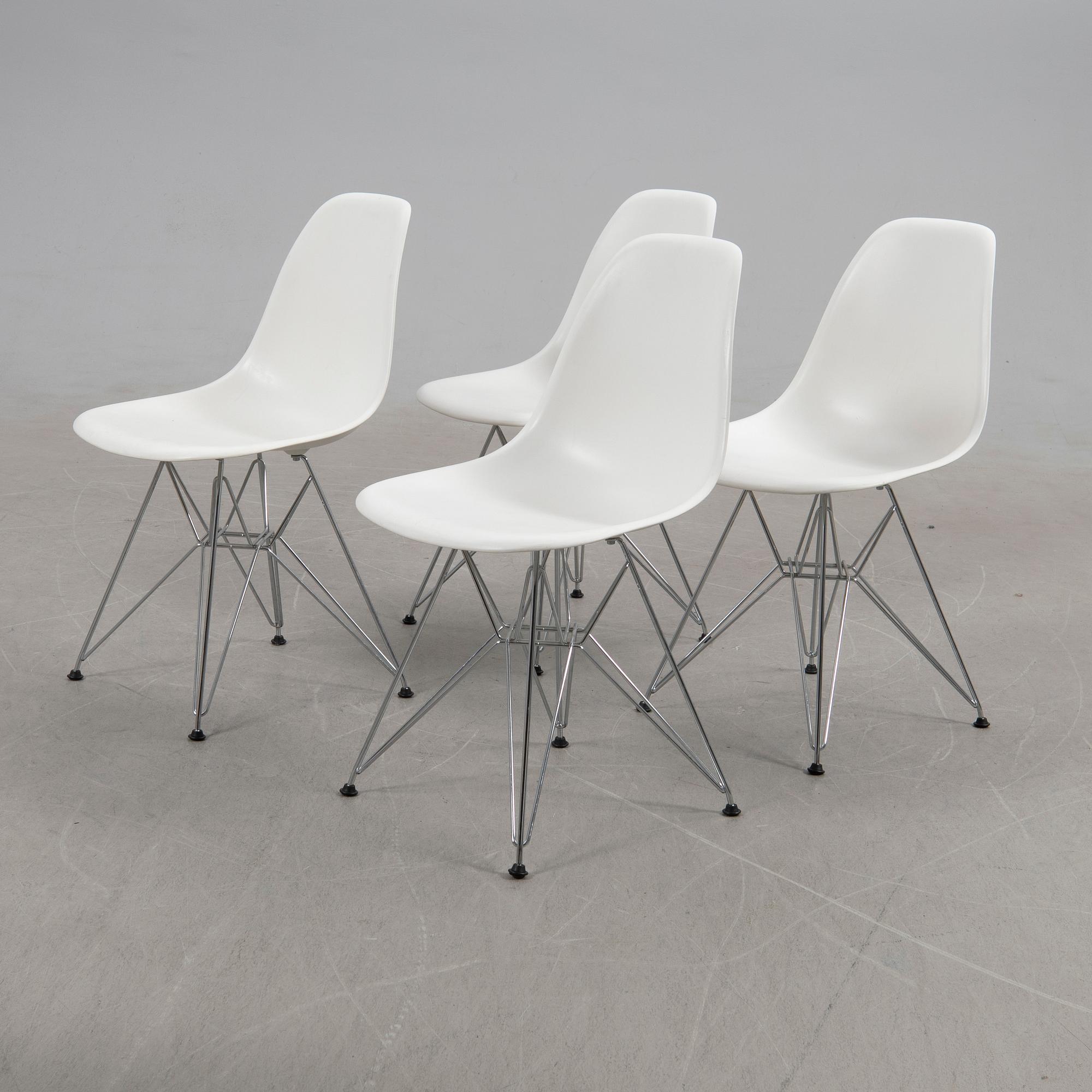 Charles & Ray Eames, chairs, 4 pcs, "Plastic chair DSR", Vitra, 2016.