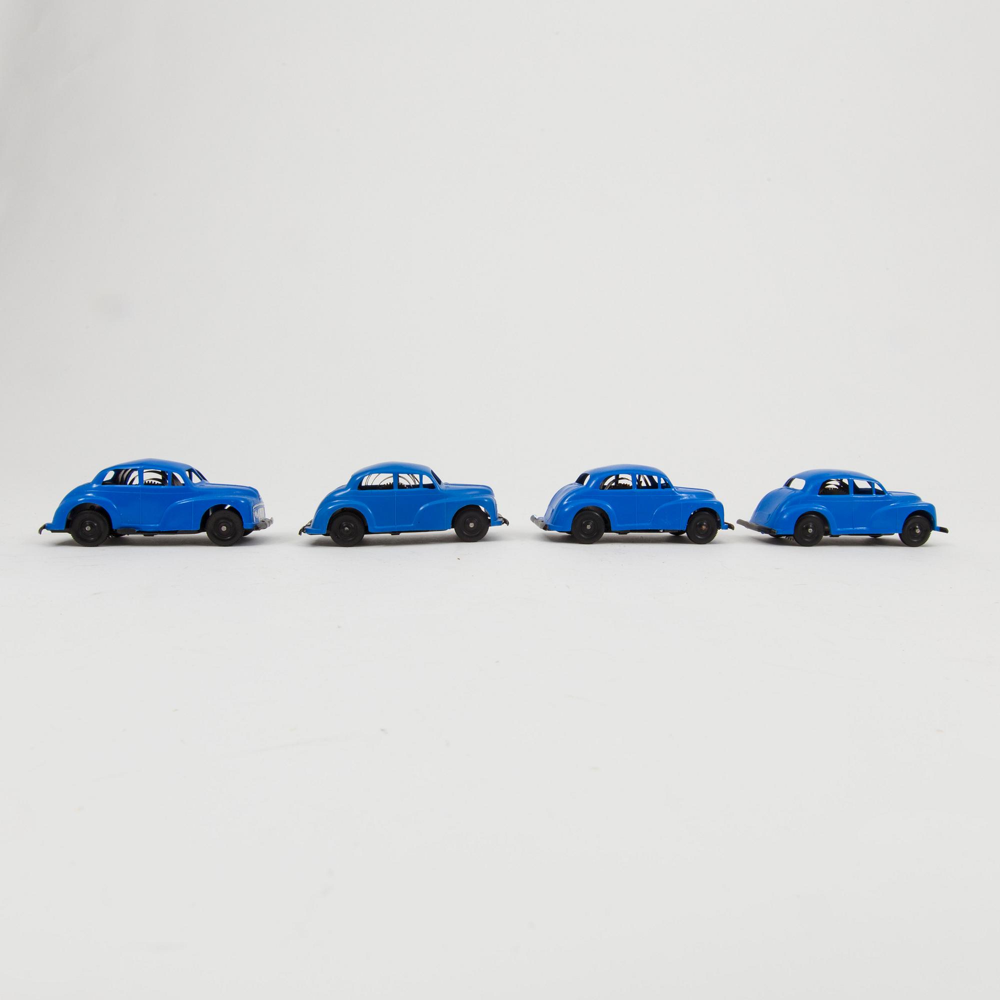 Nine Tri-Ang Minic Toys cars England 1950s.