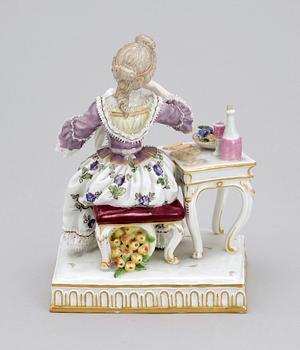 FIGURIN, porslin, Meissen. Omkring 1900.