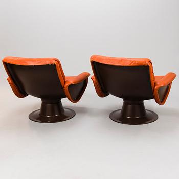 YRJÖ KUKKAPURO, a pair of 1960's 'Saturnus' armchairs for Haimi.