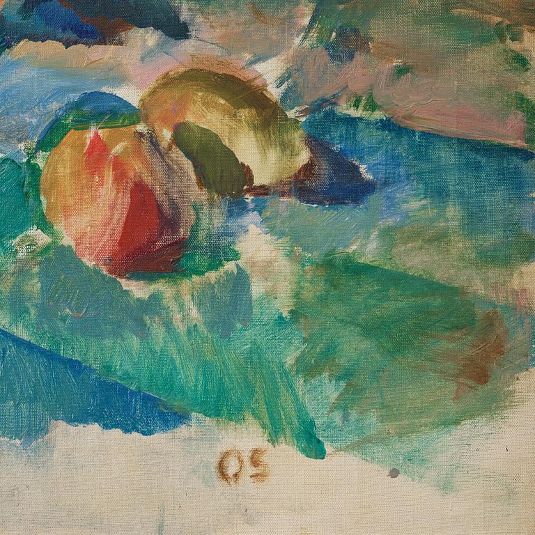 Olle Skagerfors, Stilleben med kanna och frukter.