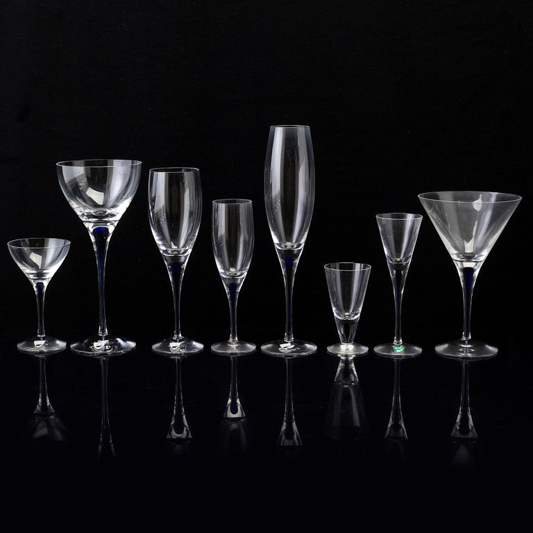 A 232 'Intermezzo' glass service by Erika Lagerbielke, Orrefors, second half of ght 20th century.