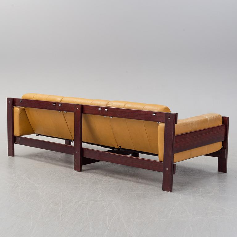 A set of two leather sofas with an easy chair from  Percival Lafer,  Lafer SA, late 20th century.
