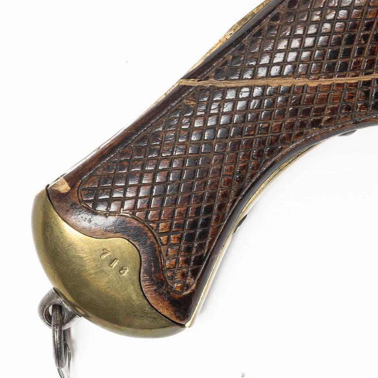 Slaglåspistol, m/1850 flankör, med löskolv.