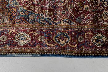 A rug, semi-antique silk Kashan, ca 194 x 127 cm.