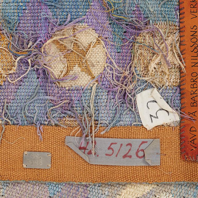 Barbro Nilsson, A TAPESTRY, "Guldhästen", a tapestry variant, ca 242,5 x 228 cm, signed AB MMF BN.